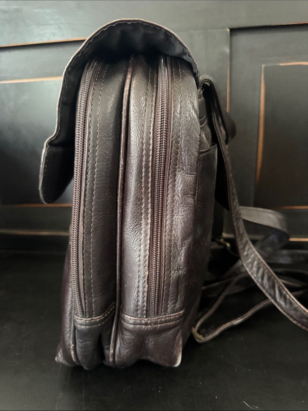 Brown Leather Backpack - Classic Carry - Picture 2 of 11